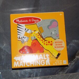 Melissa & Doug Wooden Safari Animal Matching Play Set Toy NEW